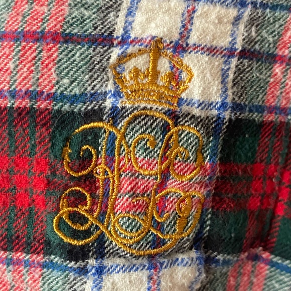 Ralph Lauren Flannel Plaid Pajama - top only - Picture 2 of 5